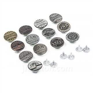 Botões para jeans metal