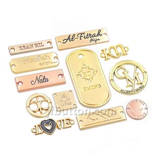 Placas de logotipo de metal para bolsas