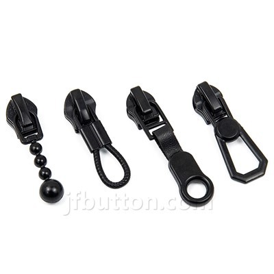 Slider de zíper em metal preto