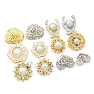 Botão de haste de ouro personalizado com pérola