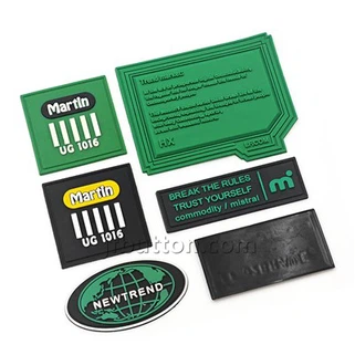 Etiqueta de borracha personalizada para roupas