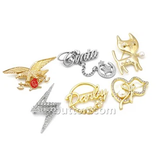Pin de lapela de terno feminino de ouro