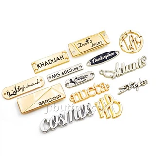 Etiqueta de metal com logotipo