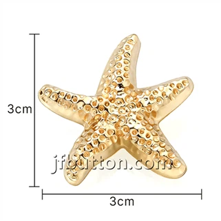 Botão de haste de estrela de metal dourado