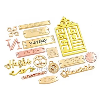 Placas de identificação de metal para bolsas