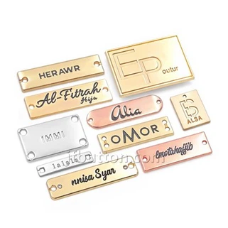 Placas de nome de metal para bolsas