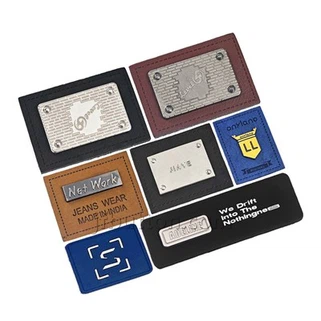 Etiquetas de couro personalizadas para itens de crochê