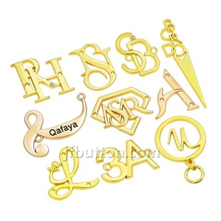Etiquetas pequenas de logotipo de metal