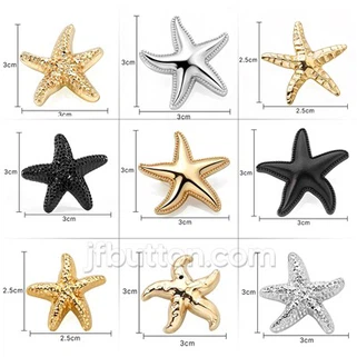 Botão de haste estrela do mar para cardigã