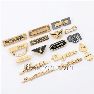 Etiquetas de nome de metal para bolsas
